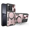 Custodia per telefono con supporto magnetico Camshield scorrevole per OnePlus 12 5G Global CD Texture (rosa)