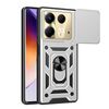 Per Infinix Note 40 4G Cover per fotocamera scorrevole Design TPU + Custodia per PC (Argento)