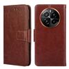 Per la custodia del telefono in pelle con texture cristallo Realme GT5 Pro 5G (marrone)