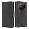 Custodia per telefono in pelle con chiusura magnetica in coccodrillo per Realme GT5 Pro 5G (nero)