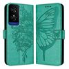 Per custodia per telefono in pelle farfalla goffrata TCL 50 5G (verde)