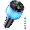 Luce ambientale per lettore MP3 Bluetooth per auto con ricarica rapida PD da 48 W (nero)