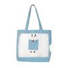 Borsa per gatti portatile in tela a vista traspirante di grande capacità portatile Borsa per animali portatile all'aperto (blu)