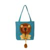 Borsa per gatti a forma di leone espandibile in tela Borsa per cani di piccola taglia, misura: piccola (blu lago)