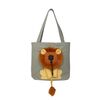 Borsa per gatti a forma di leone espandibile in tela Borsa per cani di piccola taglia, misura: piccola (grigio scuro)