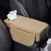 Scatola per braccioli per auto, scatola per fazzoletti interni ampliata, colore: beige