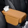 Scatola per braccioli per auto, scatola per fazzoletti interni ampliata, colore: marrone