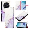 Per Huawei nova 12s 4G Global PT003 Custodia in pelle con motivo marmorizzato (LS006 Bianco Viola)