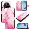 Per Huawei nova 12s 4G Global PT003 Custodia in pelle con motivo marmorizzato (LS001 Oro rosa viola)