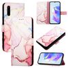 Per Huawei P30 PT003 Custodia in pelle con motivo in marmo (LS005 Oro rosa)