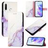 Per Huawei P30 lite / nova 4e PT003 Custodia in pelle con motivo marmorizzato (LS006 Bianco Viola)