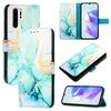 Custodia per telefono in pelle flip con motivo marmo PT003 per Huawei P30 Pro (LS003 verde)