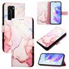 Per Huawei P40 Pro PT003 Custodia in pelle con motivo in marmo (LS005 Oro rosa)