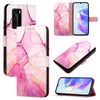 Per Huawei P40 Pro PT003 Custodia in pelle con motivo in marmo (LS001 Rosa Viola Oro)