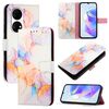 Per Huawei P50 PT003 Custodia in pelle con motivo marmorizzato (LS004 marmo bianco)