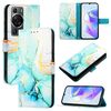 Custodia in pelle flip con motivo marmorizzato per Huawei P60 / P60 Pro PT003 (LS003 verde)