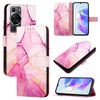 Per Huawei P60 / P60 Pro Custodia in pelle flip con motivo marmo PT003 (LS001 Rosa Viola Oro)