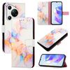 Per Huawei Pura 70 PT003 Custodia in pelle con motivo marmorizzato (LS004 marmo bianco)
