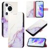 Per Huawei Pura 70 Pro / 70 Pro+ PT003 Custodia in pelle con motivo marmorizzato (LS006 Bianco Viola)