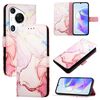 Per Huawei Pura 70 Pro / 70 Pro+ PT003 Custodia in pelle con motivo marmorizzato (LS005 Oro rosa)
