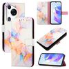 Per Huawei Pura 70 Pro / 70 Pro+ PT003 Custodia in pelle con motivo marmo (LS004 Bianco marmo)