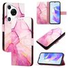 Per Huawei Pura 70 Pro / 70 Pro+ PT003 Custodia in pelle con motivo marmo (LS001 Rosa Viola Oro)