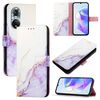 Per Huawei nova 9 PT003 Custodia in pelle con motivo marmorizzato (LS006 Bianco Viola)
