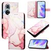 Per Huawei nova 9 PT003 Custodia in pelle con motivo marmorizzato (LS005 oro rosa)