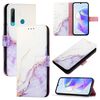 Per Huawei Enjoy 9s / P Smart+ 2019 PT003 Custodia in pelle con motivo marmorizzato (LS006 Bianco Viola)