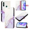 Per Huawei Enjoy 20 SE / Y7a / P smart 2021 PT003 Custodia in pelle con motivo marmorizzato (LS006 Bianco Viola)