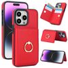Per iPhone 14 Pro Custodia per telefono con porta carte antifurto RFID (rossa)