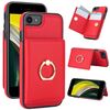 Custodia per telefono con supporto per anello antifurto RFID per iPhone SE 2022/SE 2020/6/7/8 (rosso)
