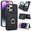 Per iPhone 12 Pro Max Custodia per telefono con porta carte antifurto RFID (nera)