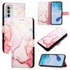 Per Motorola Moto G52 / G82 / G71s PT003 Custodia in pelle con motivo marmorizzato (oro rosa)