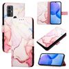 Per TCL 30 SE PT003 Custodia per telefono in pelle con motivo marmorizzato (oro rosa)