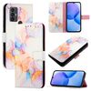 Per TCL 30 SE PT003 Custodia per telefono in pelle con motivo marmorizzato (Galaxy Marble White)