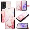 Per TCL 50 SE PT003 Custodia in pelle con motivo marmo (oro rosa)