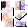 Per TCL 50 SE PT003 Custodia per telefono in pelle con motivo marmorizzato (Galaxy Marble White)