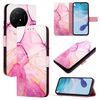 Per TCL 50 XL PT003 Custodia per telefono in pelle con motivo marmorizzato (rosa viola oro)
