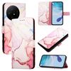 Per TCL 50 XL PT003 Custodia in pelle con motivo marmo (oro rosa)