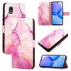 Per TCL 201 PT003 Custodia per telefono in pelle con motivo marmorizzato (rosa viola oro)