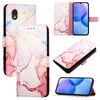 Per TCL 201 PT003 Custodia per telefono in pelle con motivo marmorizzato (oro rosa)