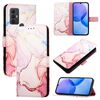 Per TCL 305/306/30 SE AL02 PT003 Custodia per telefono in pelle con motivo marmorizzato (oro rosa)
