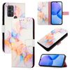 Per TCL 305/306/30 SE AL02 PT003 Custodia per cellulare in pelle con motivo marmo (Galaxy Marble White)