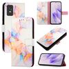 Per TCL 403 PT003 Custodia per telefono in pelle con motivo marmorizzato (Galaxy Marble White)