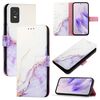 Per TCL 403 PT003 Custodia in pelle con motivo marmo (bianco viola)