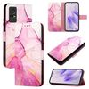 Per TCL 405/406/408 PT003 Custodia per telefono in pelle con motivo marmorizzato (rosa viola oro)
