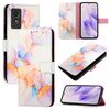 Per TCL 501 PT003 Custodia per telefono in pelle con motivo marmorizzato (Galaxy Marble White)