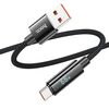 hoco U125 Benefit Cavo dati di ricarica rapida da USB a Type-C da 1,2 m 5A con display (nero)