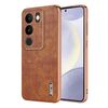 Per vivo S17 / S17 Pro / S17t AZNS Custodia per telefono con cornice elettrolitica in texture coccodrillo a copertura totale (marrone)